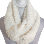 Cejon Cream Faux Fur Infinity Scarf One Size NWT Photo 0