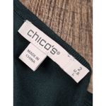Chico's  Dark Green Thin V Neck Stretch Sweater Pullover Blouse Size 2 - Large Photo 2
