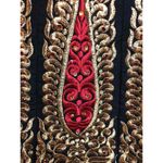Womens Black Red Gold Anarkali Dress Sleeveless Embroidery Round Neck Size M Photo 9