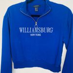 Forever 21 Williamsburg New York Cropped 1/4 Zip Sweatshirt Sz Small Photo 7