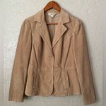 st. john's bay Womens 2 Piece Corduroy Suit Set Jacket Size M Pants Size 6 Tan Photo 1