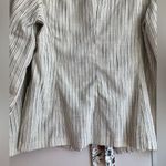 Anthropologie Cartonnier RARE Striped Fringed Linen White Blazer Women’s Size 8 Photo 9