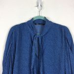 ZARA  Blue Polka Dot Tie Neck Flowy Oversized Blouse Small Chic Fairy 90s Photo 4