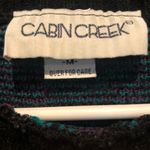 Cabin creek Black/teal/Purple Floral & Plaid Vintage  Crew Neck Sweater Size M Photo 1