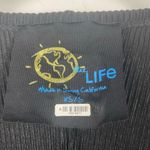 Blue Life  CRYSTAL‎ PLEATED KIMONO TIE FRONT TOP RIBBED BLACK KNOTTED KNOT XS/S Photo 6