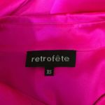 Retrofete Fuchsia Pink 100% Silk Satin Long Sleeve Button Up Blouse Shirt Top XS Photo 5