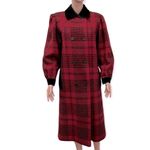 GUY LAROCHE Paris Vintage Double Breasted Long Plaid Wool Coat Size 40/M Classic Red Size M Photo 1