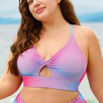 Berlook Multi X Cross Plus Size Bikini Top & V Cut Plus Size Bikini Bottom Red Photo 5