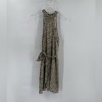 Anthropologie  Sage Green Palm Leaf‎ Print Maddie High Neck Halter Short Romper M Photo 6