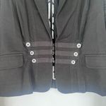 CAbi Black Lightweight Cotton Moto Military Style Layering Blazer Size 8 Photo 4