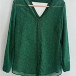 CAbi Green Relaxed Blouse with Full-Length Sleeves Size M Photo 1