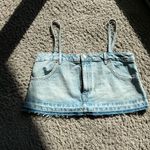 ZARA  Denim Skirt Strappy Crop Tank Top ( M ) Photo 4
