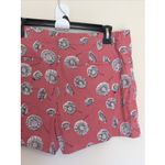Loft Pink Allover Floral Flower Linen Blend Flat Front Stretch Shorts Pockets 8 Photo 5