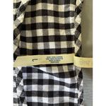 Girl Krazy Women's L Black Gingham Pineapple Embroidered Peplum Blouse Photo 5