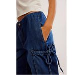 Free People Bohemian Slouchy Cargo Marty Pull On Crop Jeans Dark Wash Size XL Photo 5