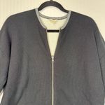 Eileen Fisher  Black Full-Zip Cardigan Sweater Jacket Size Medium Organic Cotton Photo 3