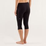 Lululemon In The Flow Black Cropped Leggings Size Est. 2 EUC Photo 1