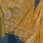 Indian kurta 3pc salwar kameez Embroidery Printed dress size L Color Orange N Size L Photo 5