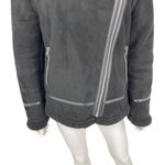 ZARA  Jacket Women Size XL Double Sided Straps Asymmetrical Biker Jacket Fleece Photo 2