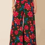 Patrons of Peace Extra Wide Leg Pants Med Tropical Beachy Vaca Resort Boho Hippi Photo 0