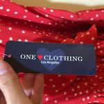 One Clothing Womens New  Red + White Polka Dot Romper Photo 2