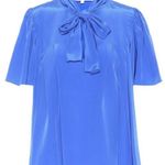 Diane Von Furstenberg  Silk Top Cobalt Sz 4 Photo 4