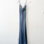 ASTR Gaia Slip Midi Dress Slate Denim Blue Sz Small Revolve Photo 3