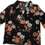Bobeau  Double Breasted Black Floral Blazer Jacket Photo 7