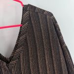 Chaser Top SZ Small NWT Metallic Stripe Long Sleeve Rose Gold Dolman V-Neck Photo 7