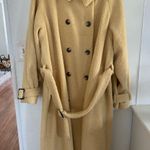 Top Shop light yellow coat size 12 double breasted belted oversized Photo 2