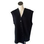 ZARA NWT Bloggers Fave Waistcoat Vest Black Medium Oversized Heavyweight Photo 9