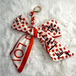 New Weave Bowknot Pendant Bag Charm Soft Silk Scarf Keychain Fashion Charm Red Photo 1