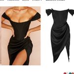 House Of CB House‎ of CB Loretta Black Satin Corset Off Shoulder Dress size XS NWOT Photo 1