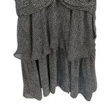 ALC Frank ALC Black Silk Mini Dress White Polka Dot Ruffled Peplum Tiered Photo 7