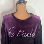 MISA Los Angeles je t’adore embroidered velvet balloon sleeve sweatshirt size S Photo 6