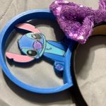 Stitch 3D Themed Mouse Ears Headband with Purple Sequin Bow Blue Photo 1