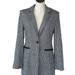 T Tahari NWT  Houndstooth One Button Blazer Viscose Blend Photo 0