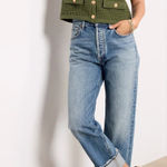 AGOLDE Fran High Rise Straight Leg Button Fly Jeans Reign Blue 26 Photo 0