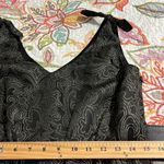 Spense women's 10 black gold metallic v neck sleeveless dress belt bow shoulder Photo 5