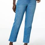 Democracy Absolution High Rise Spliced Lip Seam Straight Leg Jeans Size 14 NWT Photo 0