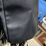 Victoria's Secret Black Fringe Tassel Backpack Drawstring Purse New Photo 5