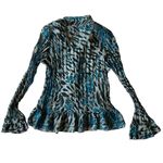 Notations Sheer Button Down Blouse Photo 5