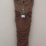 House Of CB NWT  Josephine Taupe Pleated Corset Midi Dress Size XS Photo 3