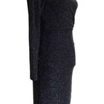 Onyx Nite  Black Metallic Asymmetric Cocktail Dress size 4 Photo 3