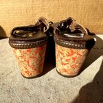 Spring Step  Bonita Wedge Sandals Leather Open Toe Floral Brown EU 38 US 7.5 Photo 3