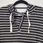 Market & Spruce  Striped Hoodie NWT Size XS Petite Black and White Hoodie Photo 1