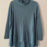 Eileen Fisher Blue Turtleneck Sweater Oversized Wool Blend Women's size Small Photo 0