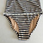 J.Crew NWT balconette one piece striped one piece swimsuit navy ivory size 2 Photo 15