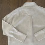 Banana Republic 100% Linen Button Front French Cuff Shirt in Beige Tan Medium Photo 7