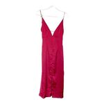 AMYLYNN Backless Satin Dress Jolie Satin Slip Dress in Burgundy Size Small Red Photo 5